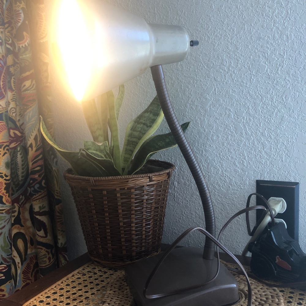 Industrial MCM Gooseneck Brown Table Lamp - Picture 6 of 14